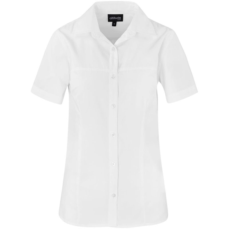 WHITE Ladies Short Sleeve Empire Shirt