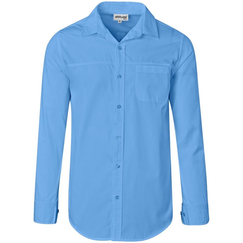 SKY BLUE Mens Long Sleeve Empire Shirt