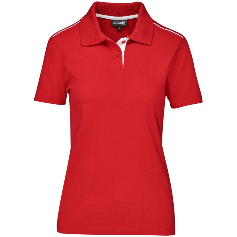 RED Ladies Galway Golf Shirt - Red