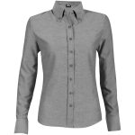 CHARCOAL Ladies Long Sleeve Oxford Shirt - Charcoal