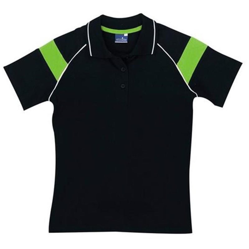 BLACK LIME Ladies Score Golf Shirt - Black Lime