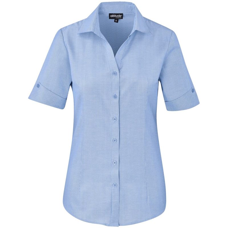 SKY BLUE Ladies Short Sleeve Northampton Shirt