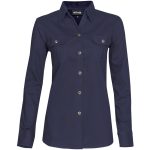NAVY Ladies Long Sleeve Oryx Bush Shirt - Navy