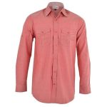 Red Mens Long Sleeve Ruben Shirt - Red