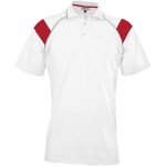 WHITE RED Mens Score Golf Shirt - White Red