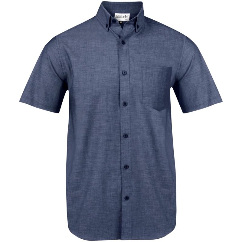 NAVY Mens Short Sleeve Viscount Shirt - Navy