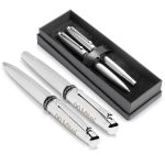 SILVER Alex Varga Cygnus Ball Pen & Rollerball Set