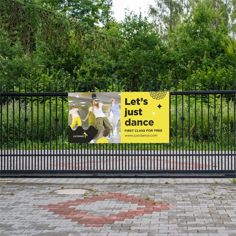 PVC Banner 2.45m x 1.2m lifestyleImagesWithLogos