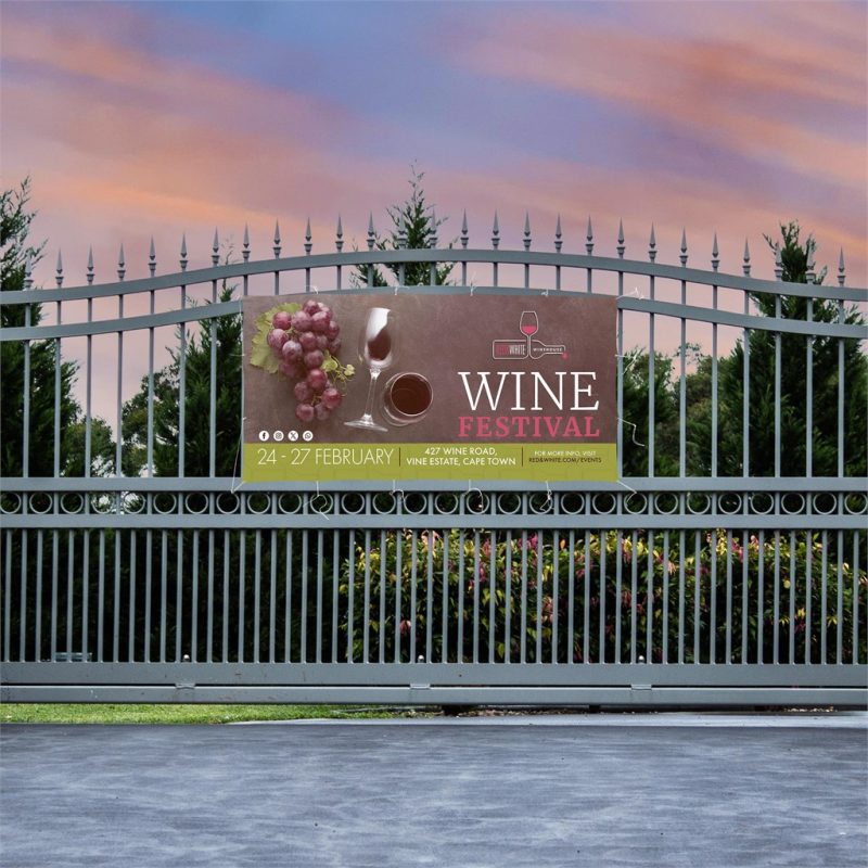 Sublimated Display Fabric Banner 2.45m x 1.2m lifestyleImagesWithLogos