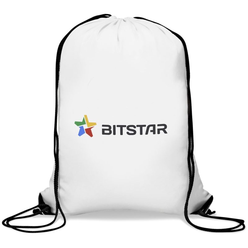 SOLID WHITE Symphony 210D Drawstring Bag