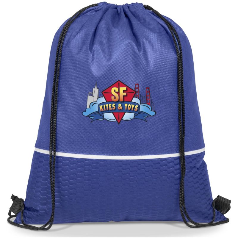 BLUE Brighton Non-Woven Drawstring Bag
