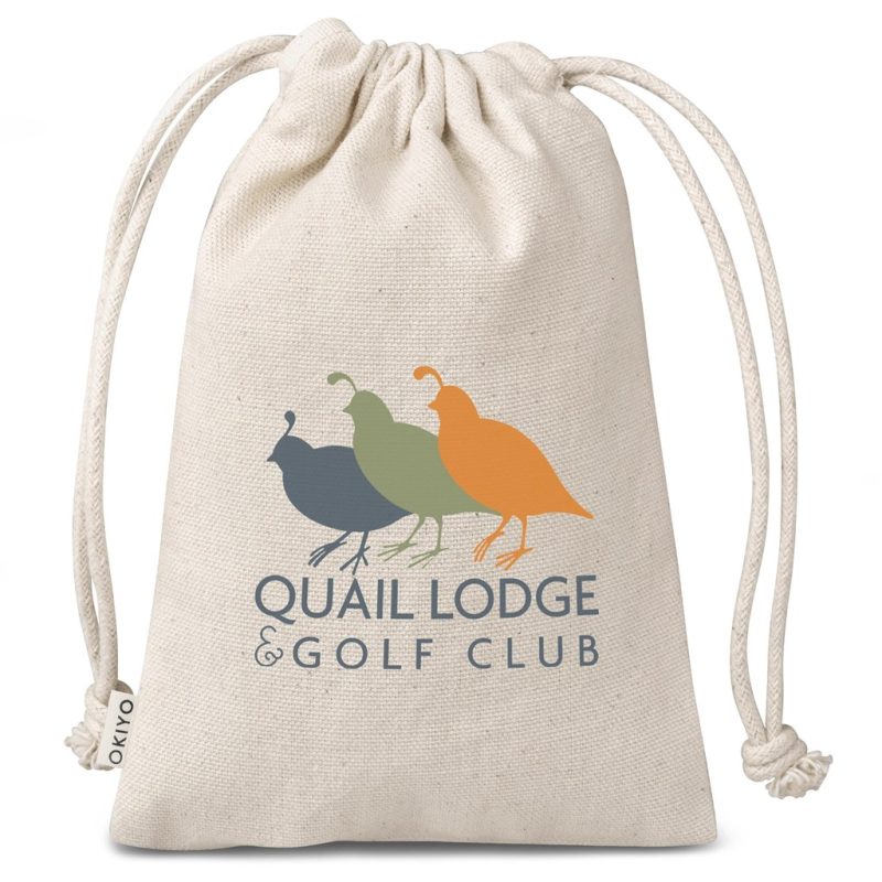 NATURAL Okiyo Chikara Mini Cotton Drawstring Pouch