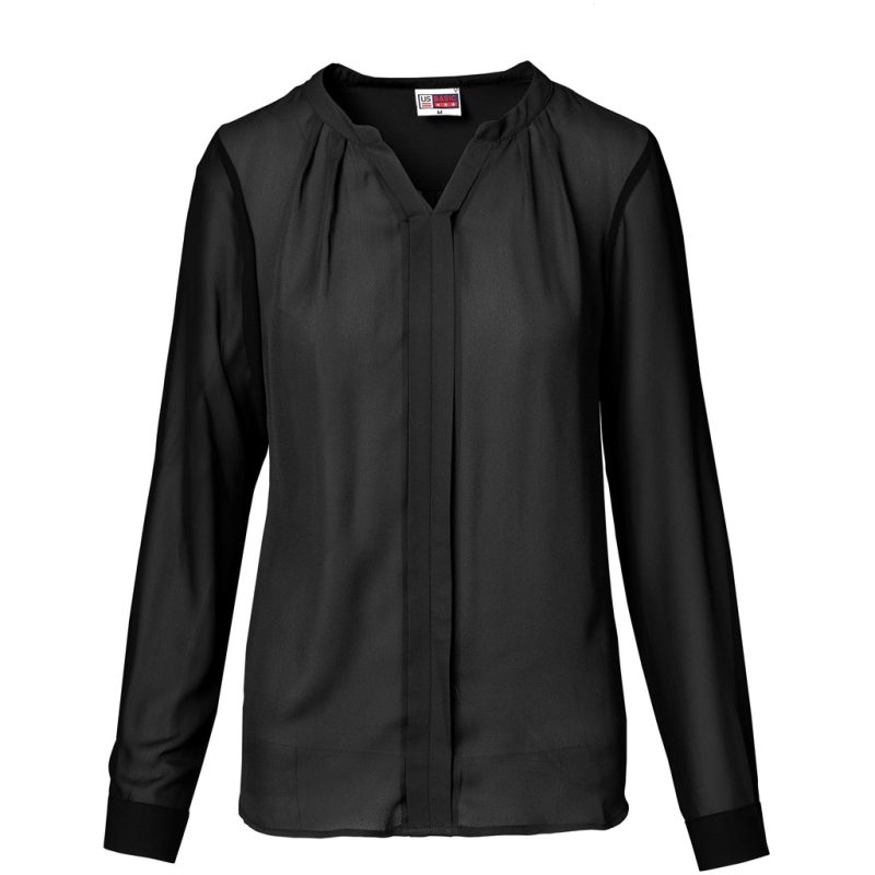 BLACK Ladies Long Sleeve Zenobia Blouse