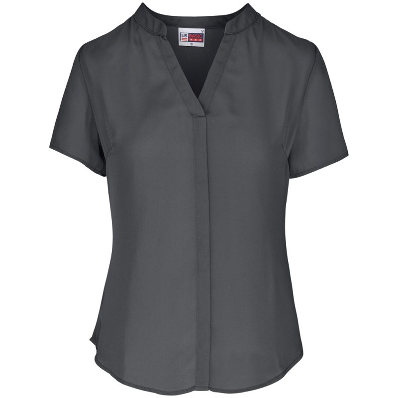 CHARCOAL Ladies Short Sleeve Ava Blouse