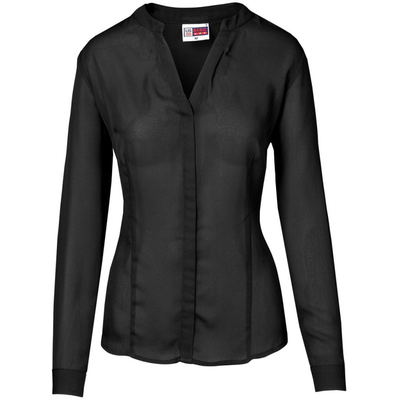 BLACK Ladies Long Sleeve Ava Blouse