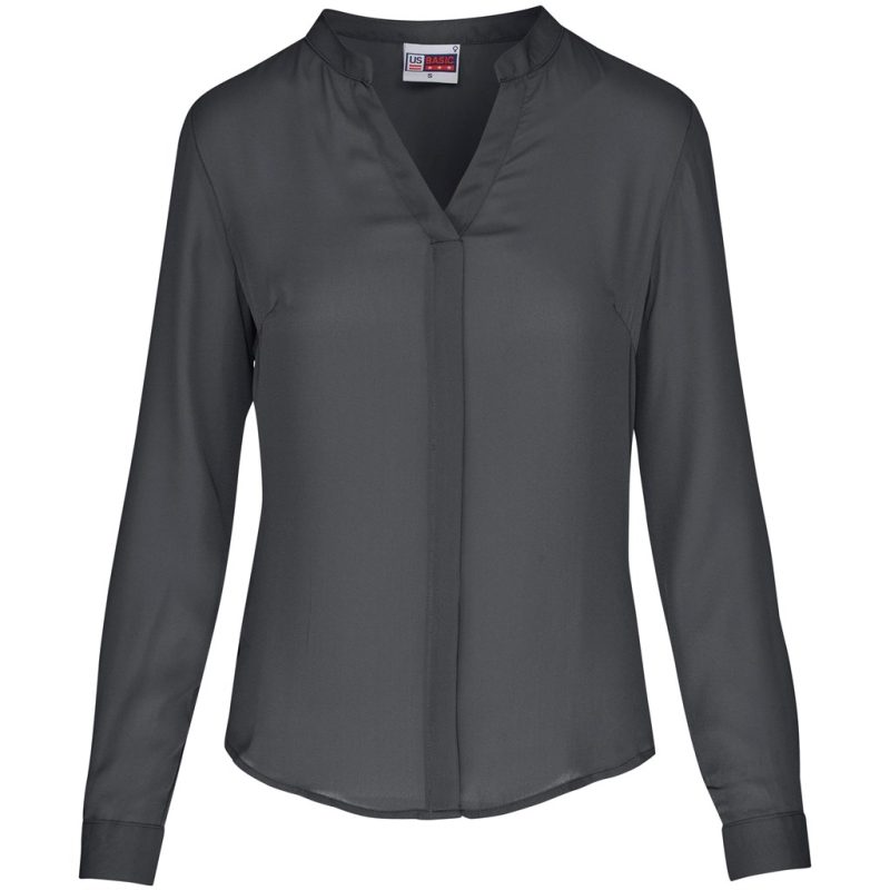 CHARCOAL Ladies Long Sleeve Ava Blouse
