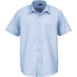 BLUE Mens Short Sleeve Washington Shirt - Blue