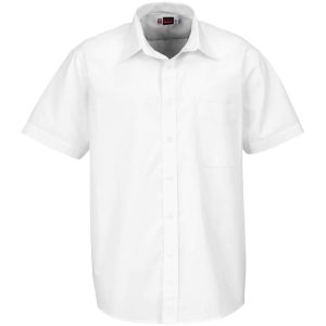 WHITE Mens Short Sleeve Washington Shirt - White