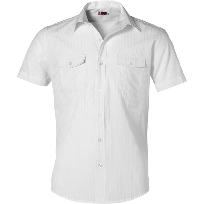 WHITE Mens Short Sleeve Bayport Shirt - White