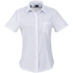 WHITE LIGHT BLUE Ladies Short Sleeve Huntington Shirt - White Light Blue