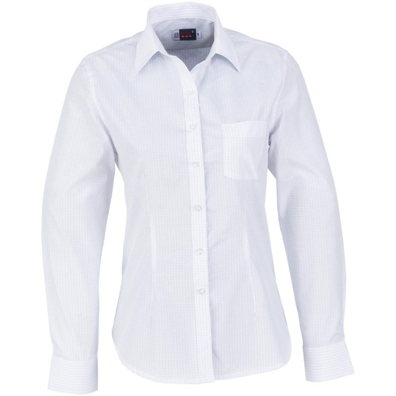BAS-3425-WLB_1024X1024 WHITE LIGHT BLUE Ladies Long Sleeve Huntington Shirt - White Light Blue