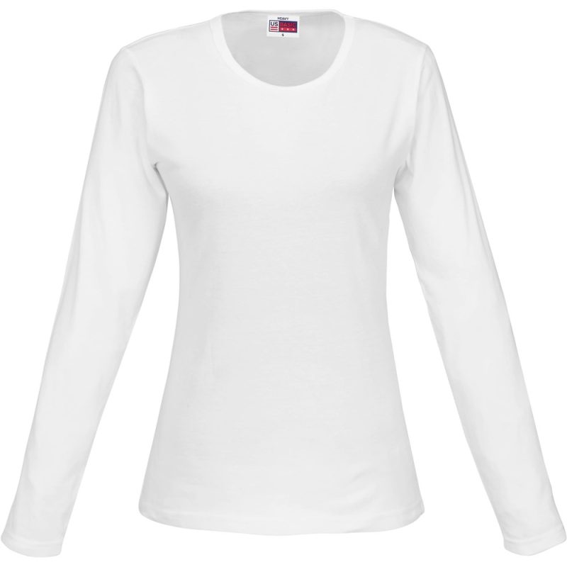 WHITE Ladies Long Sleeve Portland T-Shirt