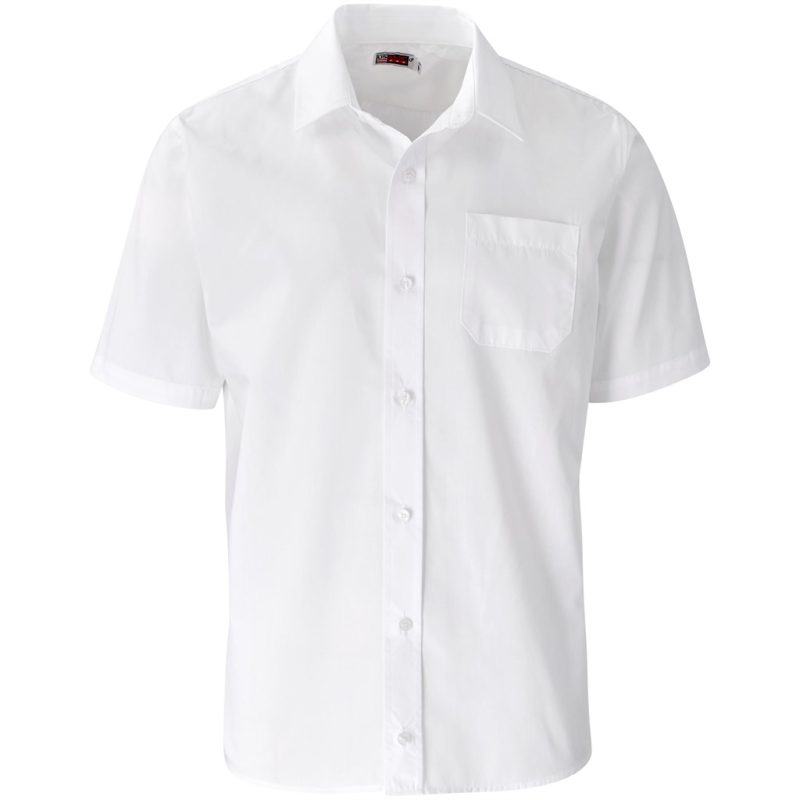 WHITE Mens Short Sleeve Kensington Shirt