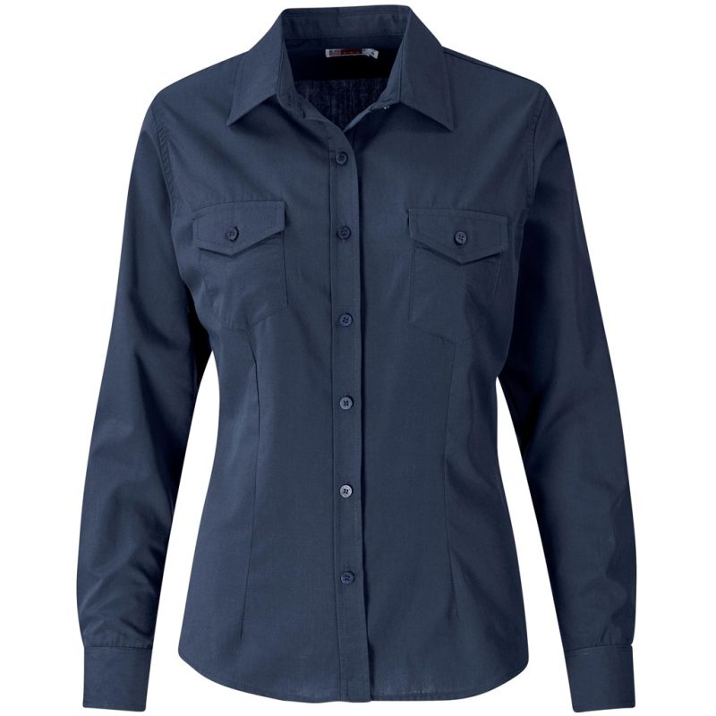 NAVY Ladies Long Sleeve Kensington Shirt