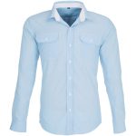 LIGHT BLUE Mens Long Sleeve Windsor Shirt - Light Blue