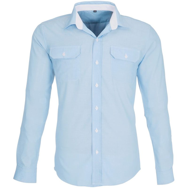 LIGHT BLUE Mens Long Sleeve Windsor Shirt - Light Blue