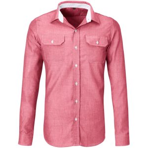 RED Mens Long Sleeve Windsor Shirt - Red