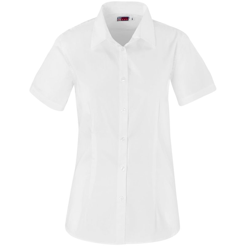 WHITE Ladies Short Sleeve Milano Shirt