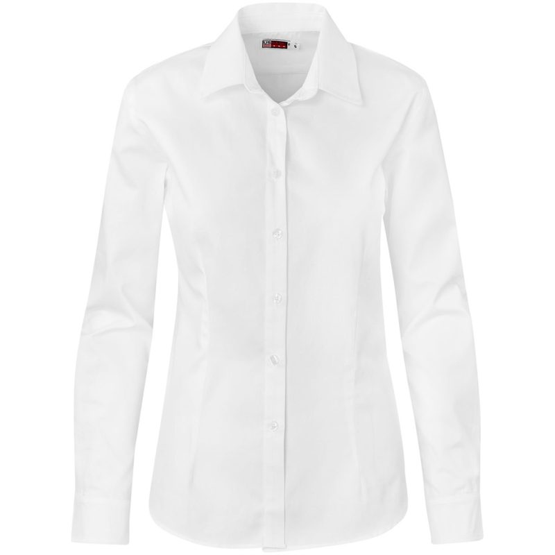 WHITE Ladies Long Sleeve Milano Shirt