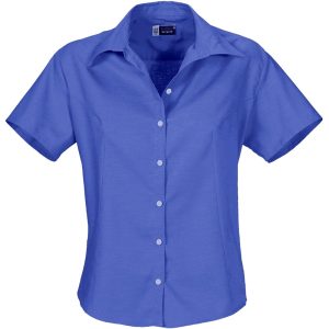NEW BLUE Ladies Short Sleeve Aspen Shirt - New Blue
