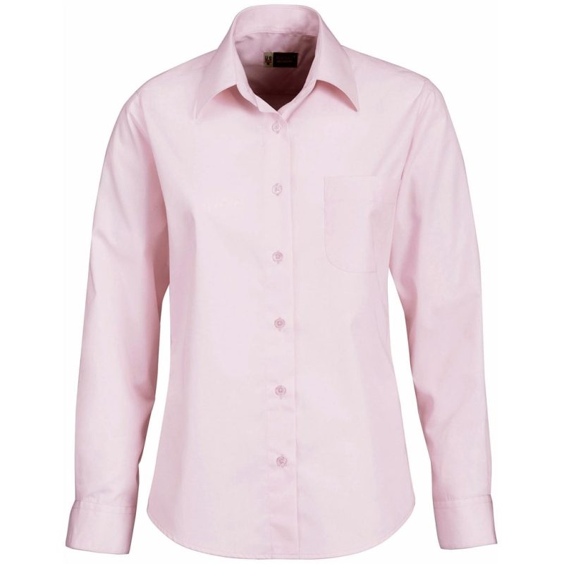 BAS-812-PI_1024X1024 PINK Ladies Long Sleeve Washington Shirt - Pink