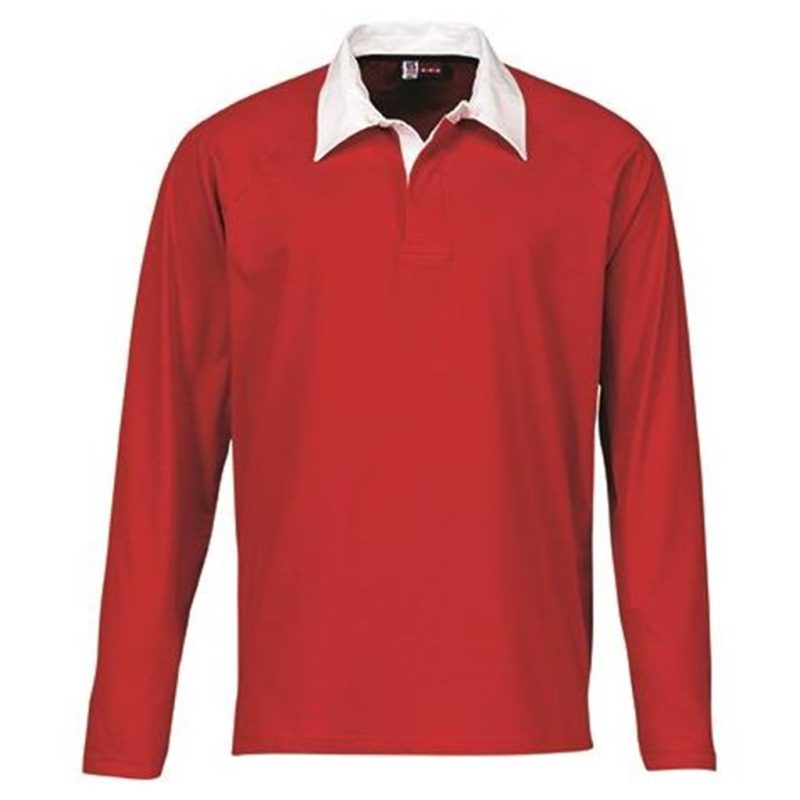 BAS-813-R_1024X1024 RED Mens Long Sleeve Brisbane Golf Shirt - Red
