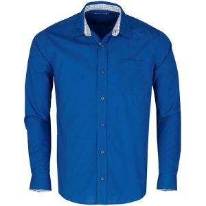 ROYAL BLUE Mens Long Sleeve Warrington Shirt - Royal Blue