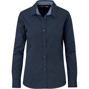 NAVY Ladies Long Sleeve Warrington Shirt - Navy