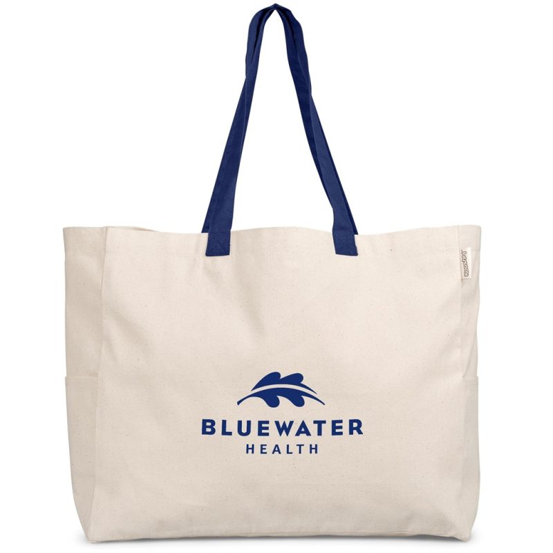 NAVY Kooshty Barbados Large Cotton Beach Bag