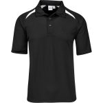 BLACK WHITE Mens Splice Golf Shirt - Black White