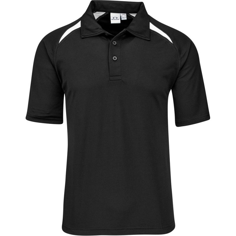 BIZ-3610-BLW_1024X1024 BLACK WHITE Mens Splice Golf Shirt - Black White