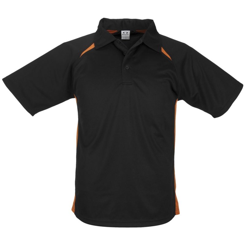 BLACK ORANGE Kids Splice Golf Shirt - Black Orange