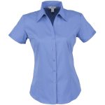 BIZ-3627-BU_1024X1024 BLUE Ladies Short Sleeve Metro Shirt - Blue