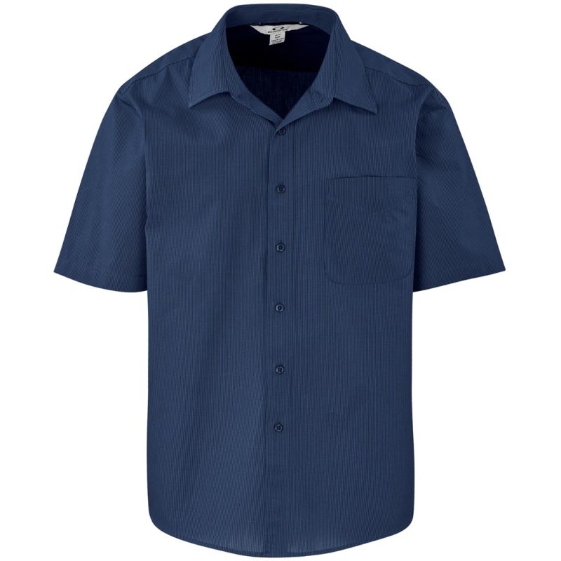 NAVY Mens Short Sleeve Micro Check Shirt