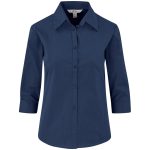 NAVY Ladies 3/4 Sleeve Micro Check Shirt