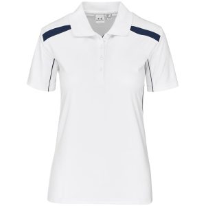 WHITE NAVY Ladies United Golf Shirt - White Navy