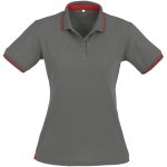 GREY RED Ladies Jet Golf Shirt - Grey Red