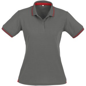 GREY RED Ladies Jet Golf Shirt - Grey Red
