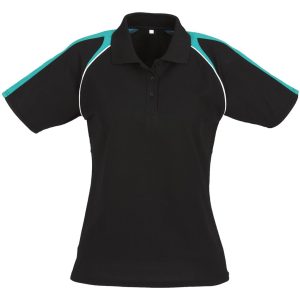 BLACK TEAL Ladies Triton Golf Shirt - Black Teal