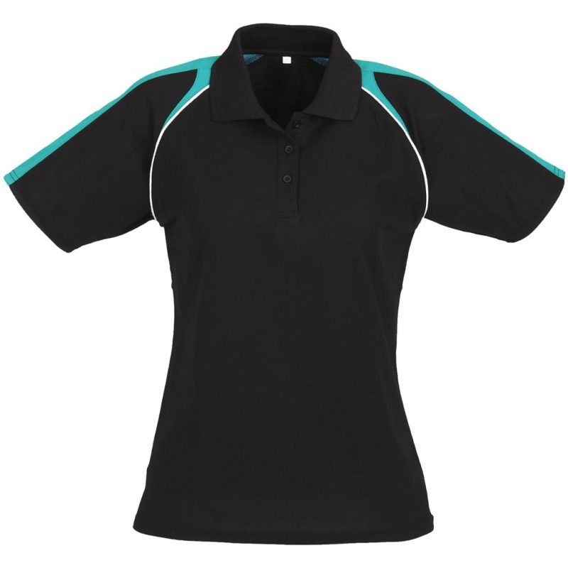 BIZ-4853-BLT_1024X1024 BLACK TEAL Ladies Triton Golf Shirt - Black Teal